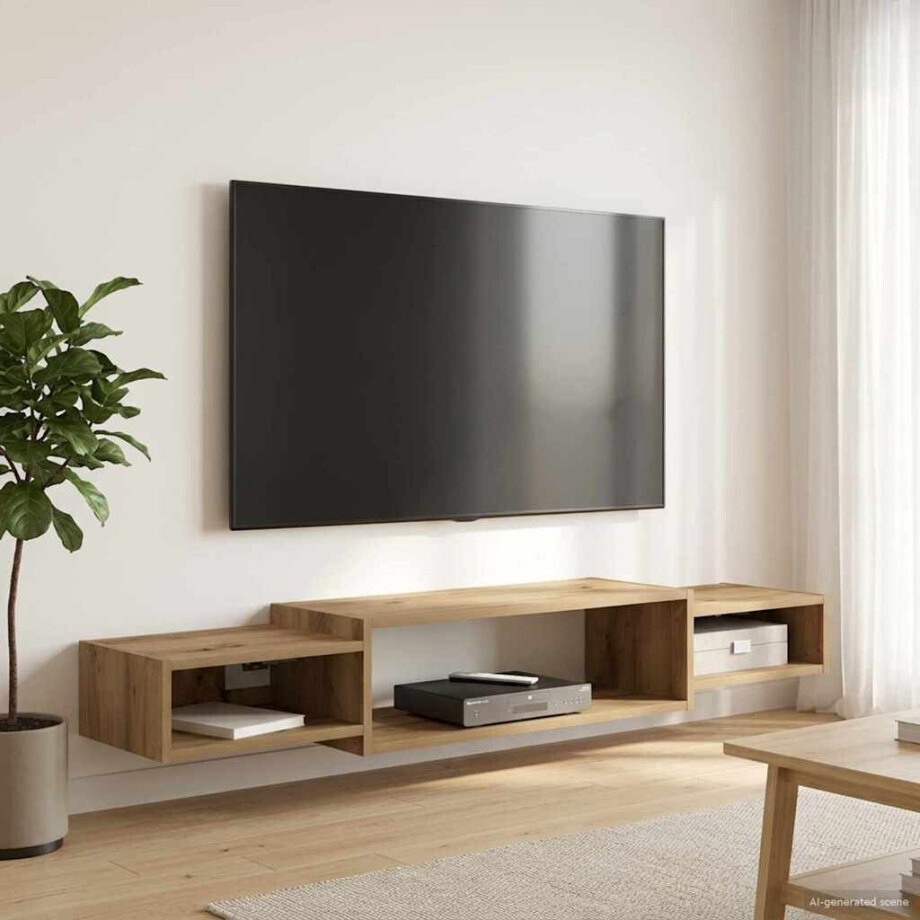 vidaXL Wandgemonteerd tv-meubel Muurmontage Artisanaal eiken afbeelding 1
