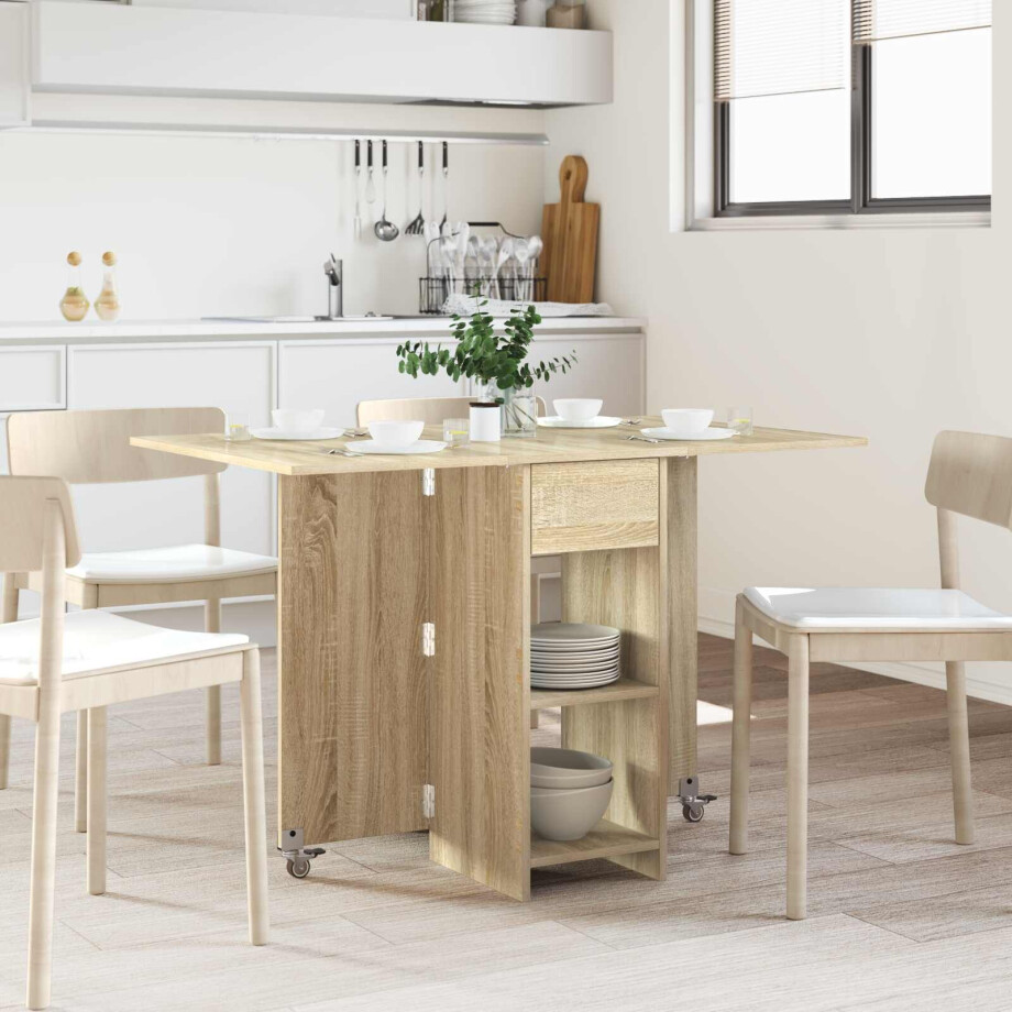 vidaXL Eettafel 115 x 70 x 75 cm Bewerkt hout Sonoma Eiken Rechthoekig afbeelding 1