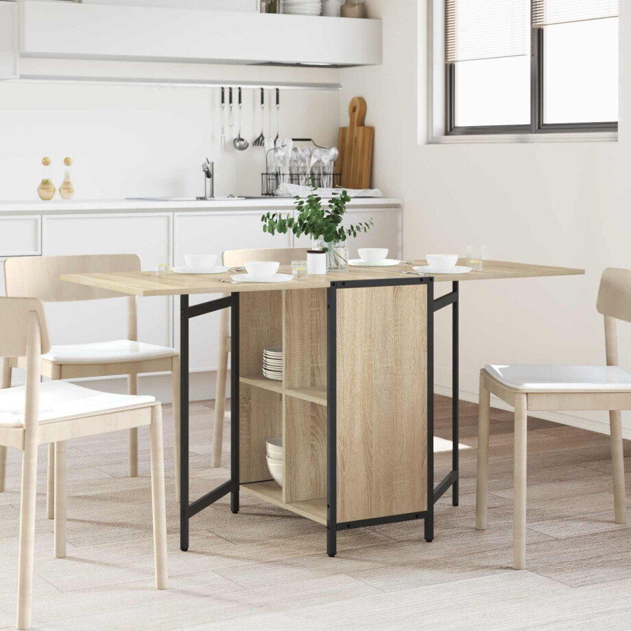 vidaXL Eettafel 144 x 60 x 75 cm Bewerkt hout Sonoma Eiken Rechthoekig afbeelding 1