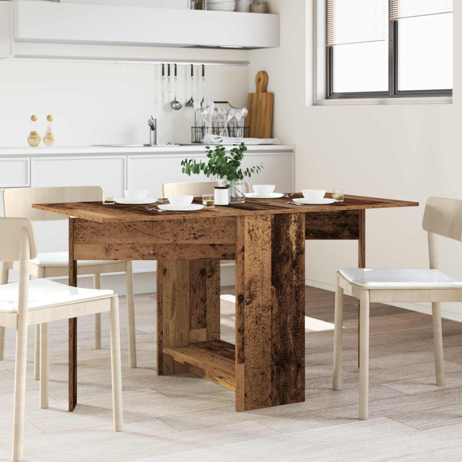 vidaXL Eettafel 138 x 70 x 73,5 cm Bewerkt hout Oud hout Rechthoekig afbeelding 1
