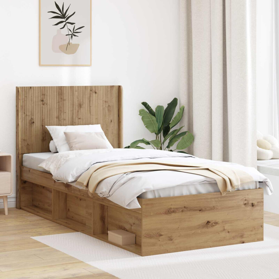 vidaXL Hoofdbord Artisanaal eiken Bewerkt hout afbeelding 1