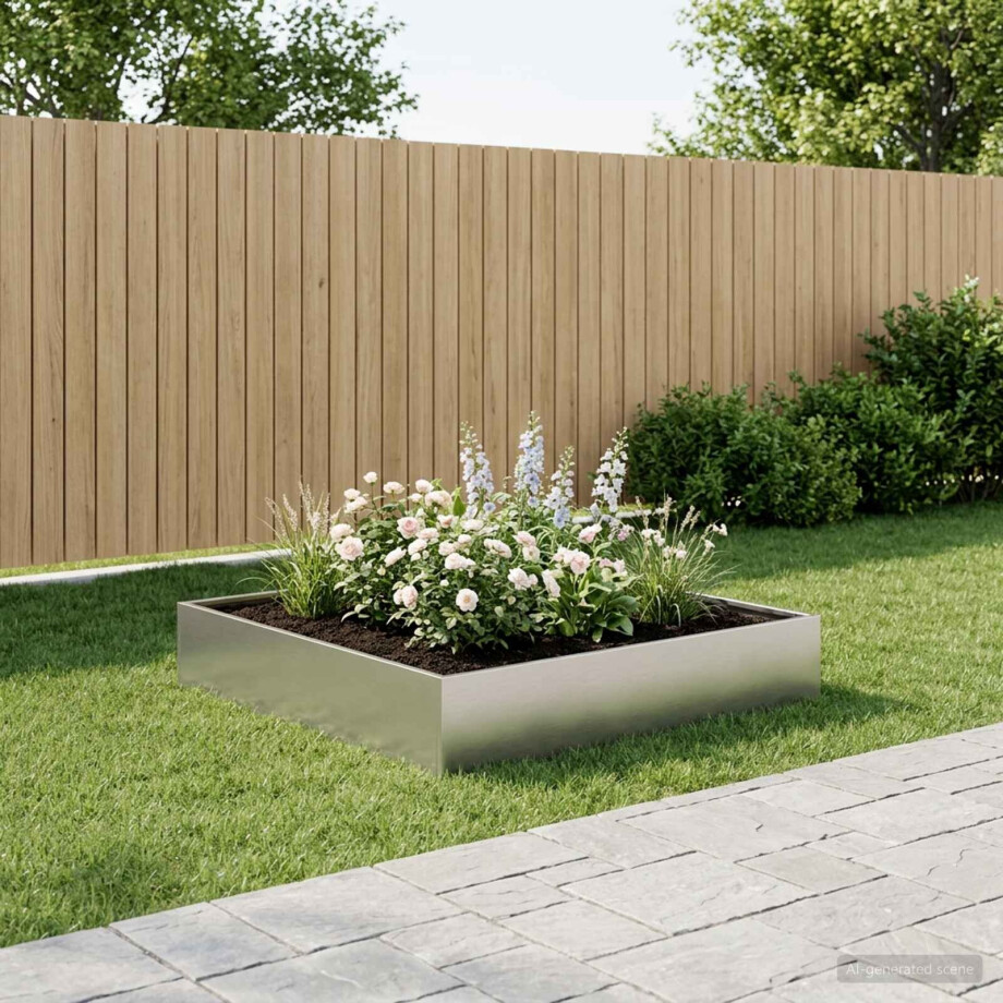 vidaXL Plantenbak zilver 80 x 80 x 20 cm Gegalvaniseerd staal vidaXL Plantenbak zilver 80 x 80 x 20 cm Gegalvaniseerd staal afbeelding 1