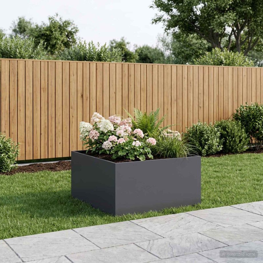 vidaXL Plantenbak Antraciet 60 x 60 x 40 cm Koudgewalst staal vidaXL Plantenbak Antraciet 60 x 60 x 40 cm Koudgewalst staal afbeelding 1