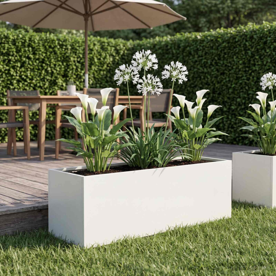 vidaXL Plantenbak Wit 60 x 20 x 20 cm Koudgewalst staal vidaXL Plantenbak Wit 60 x 20 x 20 cm Koudgewalst staal afbeelding 1