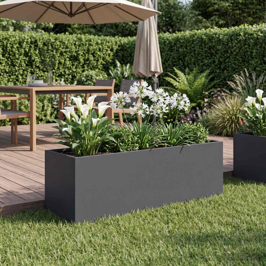 vidaXL Plantenbak Antraciet 60 x 20 x 20 cm Koudgewalst staal afbeelding 1