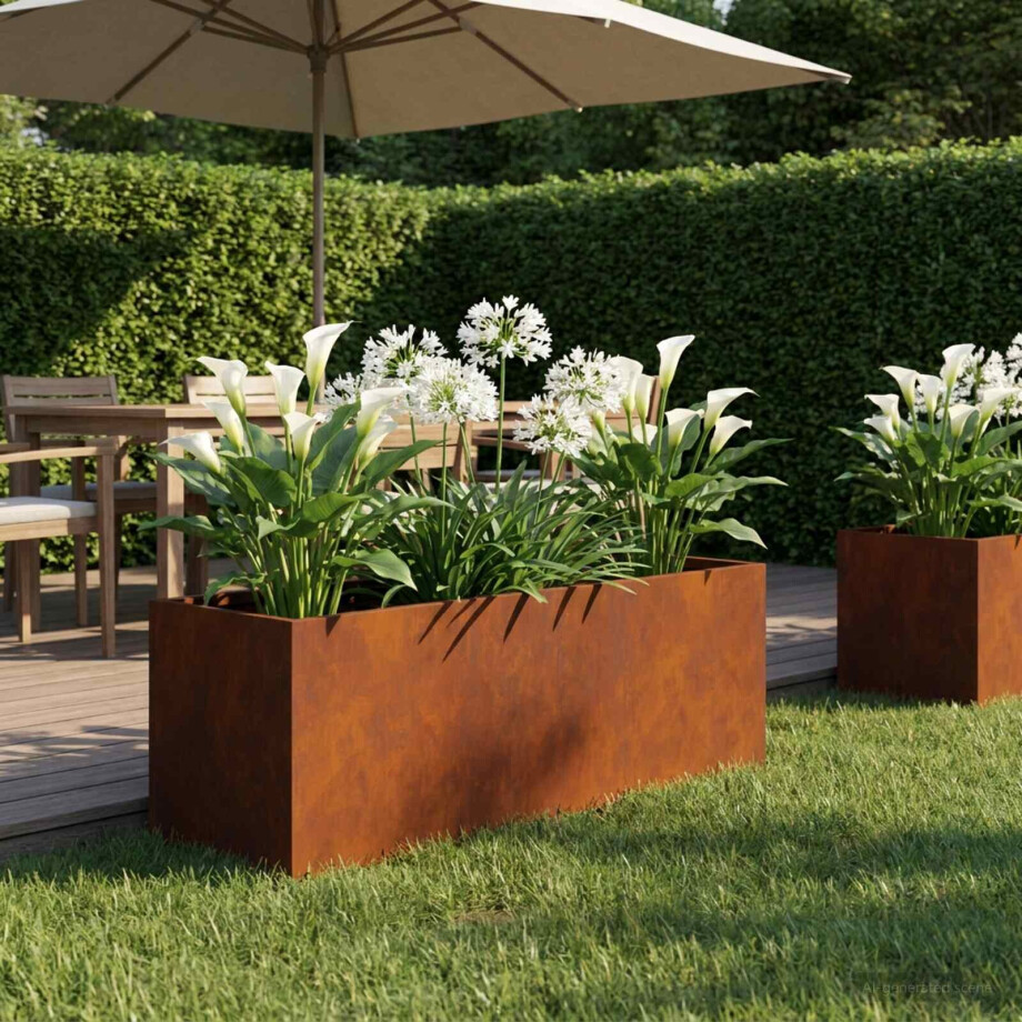 vidaXL Plantenbak Roestkleurig 60 x 20 x 20 cm weervast staal vidaXL Plantenbak Roestkleurig 60 x 20 x 20 cm weervast staal afbeelding 1