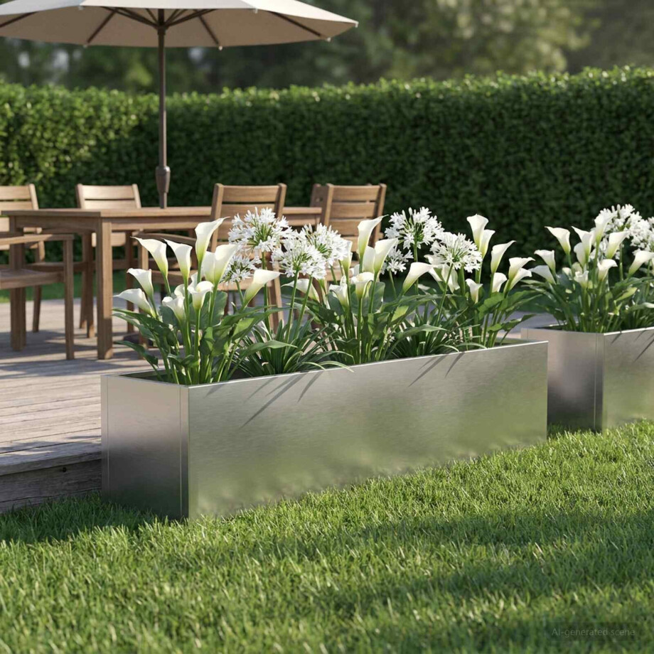 vidaXL Plantenbak zilver 80 x 20 x 20 cm Roestvrij staal vidaXL Plantenbak zilver 80 x 20 x 20 cm Roestvrij staal afbeelding 1