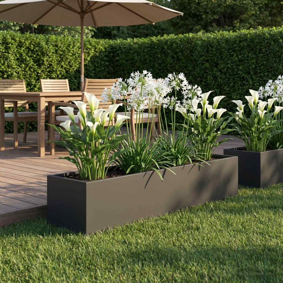 vidaXL Plantenbak Zwart 100 x 20 x 20 cm Koudgewalst staal afbeelding 1