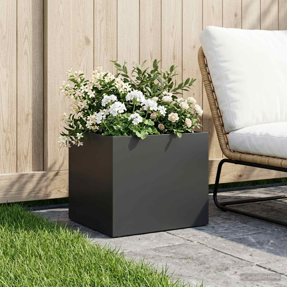 vidaXL Plantenbak Zwart 40 x 30 x 30 cm Koudgewalst staal vidaXL Plantenbak Zwart 40 x 30 x 30 cm Koudgewalst staal afbeelding 1
