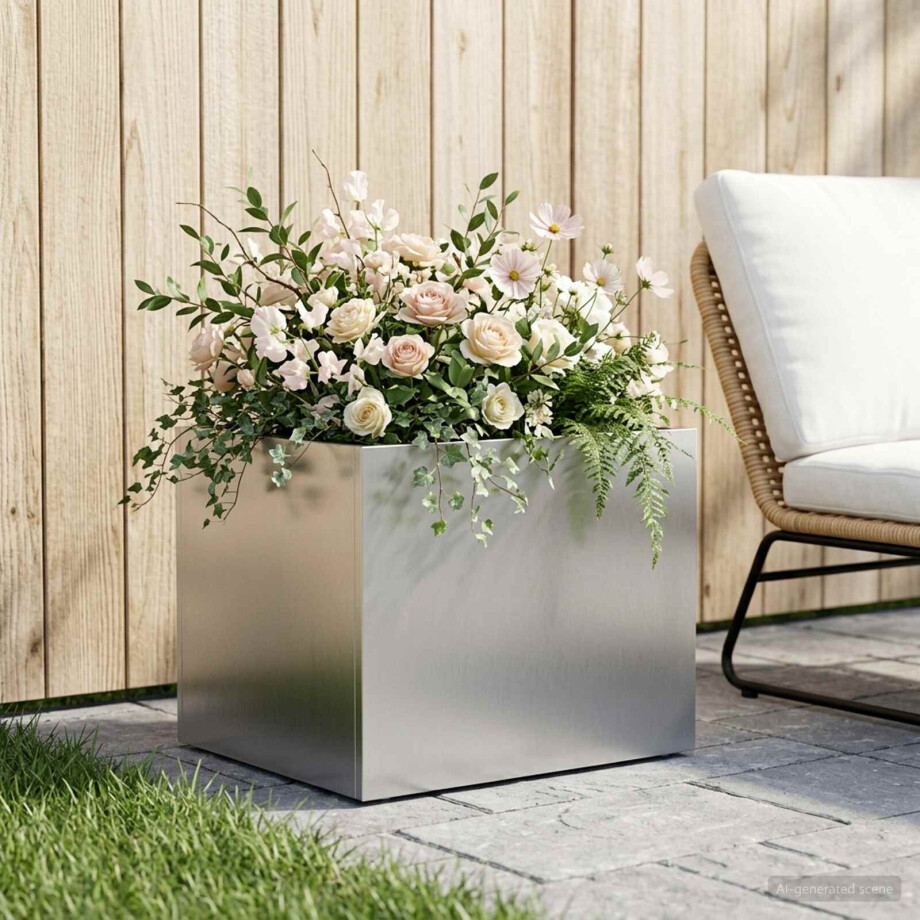 vidaXL Plantenbak zilver 40 x 30 x 30 cm Roestvrij staal vidaXL Plantenbak zilver 40 x 30 x 30 cm Roestvrij staal afbeelding 1