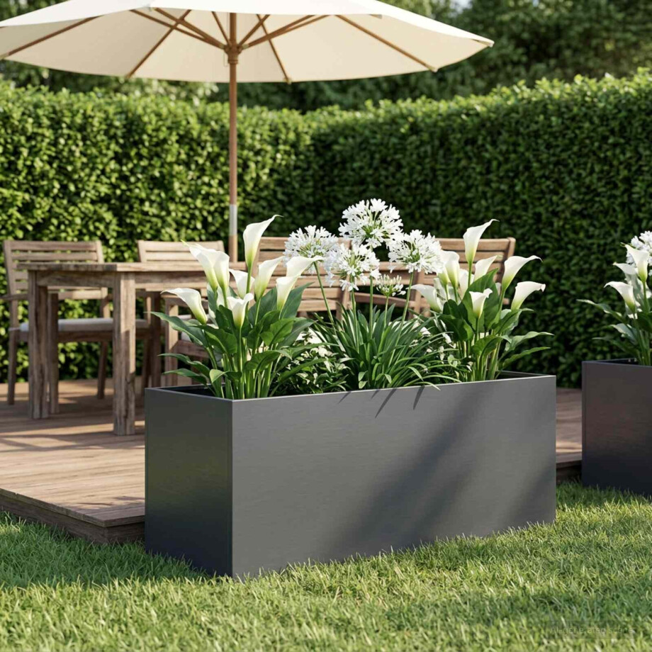 vidaXL Plantenbak Antraciet 80 x 40 x 40 cm Koudgewalst staal afbeelding 1
