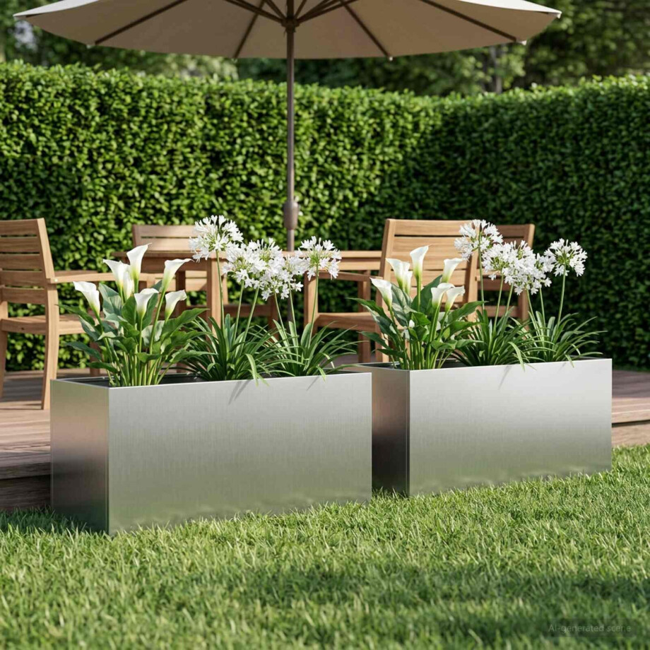 vidaXL Plantenbak 2 st zilver 80 x 40 x 40 cm Gegalvaniseerd staal vidaXL Plantenbak 2 st zilver 80 x 40 x 40 cm Gegalvaniseerd staal afbeelding 1