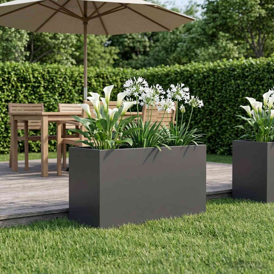 vidaXL Plantenbak Zwart 80 x 50 x 50 cm Koudgewalst staal vidaXL Plantenbak Zwart 80 x 50 x 50 cm Koudgewalst staal afbeelding 1