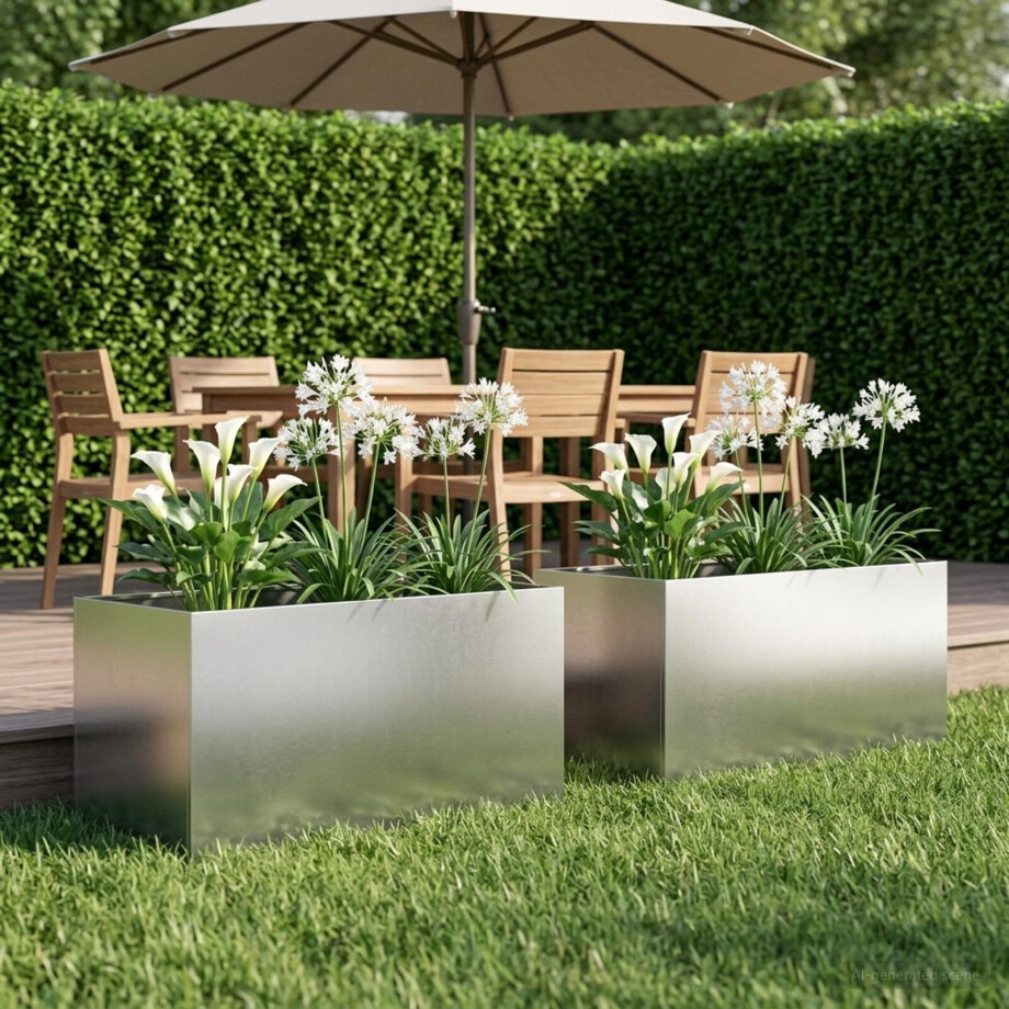 vidaXL Plantenbak 2 st zilver 80 x 50 x 50 cm Roestvrij staal vidaXL Plantenbak 2 st zilver 80 x 50 x 50 cm Roestvrij staal afbeelding 1