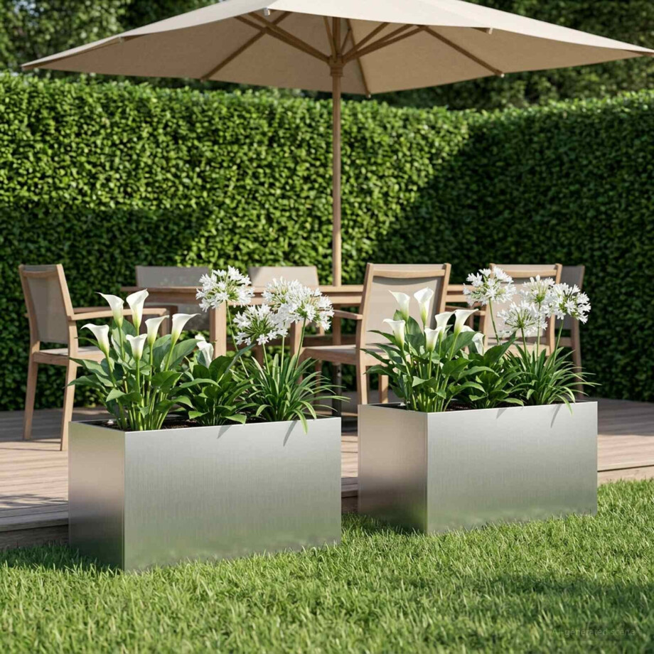vidaXL Plantenbak 2 st zilver 100 x 50 x 50 cm Gegalvaniseerd staal vidaXL Plantenbak 2 st zilver 100 x 50 x 50 cm Gegalvaniseerd staal afbeelding 1