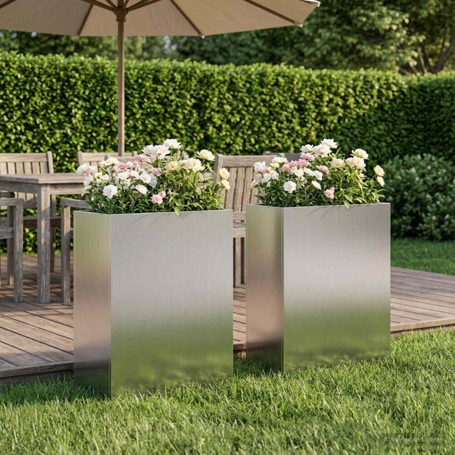 vidaXL Plantenbak 2 st zilver 40 x 20 x 40 cm Gegalvaniseerd staal vidaXL Plantenbak 2 st zilver 40 x 20 x 40 cm Gegalvaniseerd staal afbeelding 1