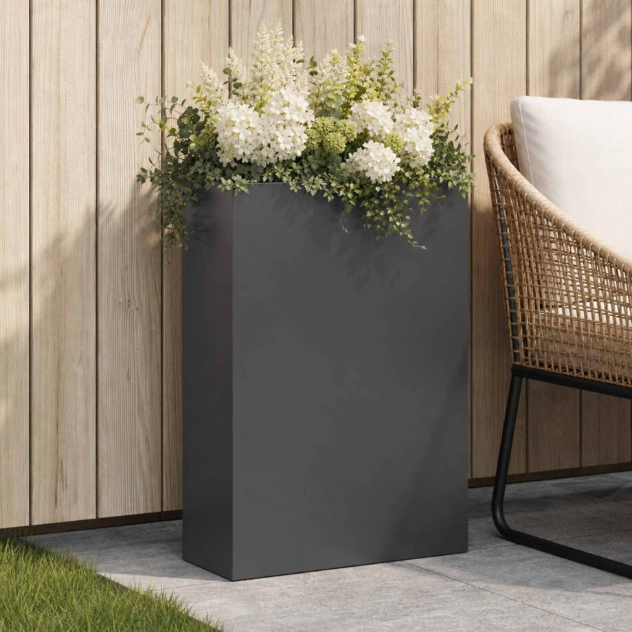 vidaXL Plantenbak Zwart 40 x 20 x 75 cm Koudgewalst staal vidaXL Plantenbak Zwart 40 x 20 x 75 cm Koudgewalst staal afbeelding 1