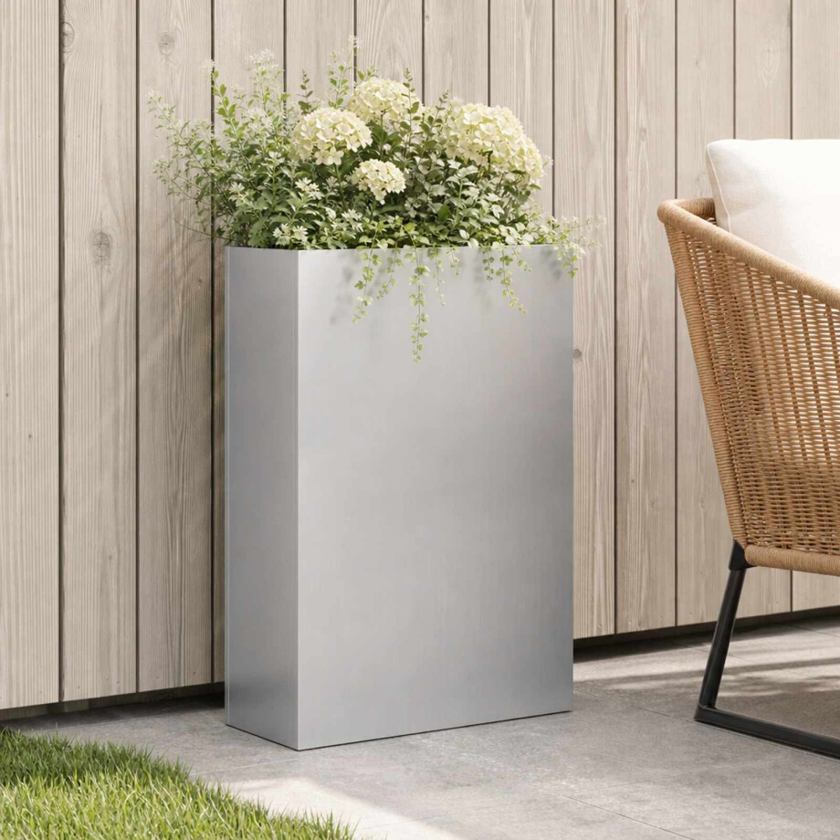 vidaXL Plantenbak zilver 50 x 20 x 75 cm Gegalvaniseerd staal afbeelding 1