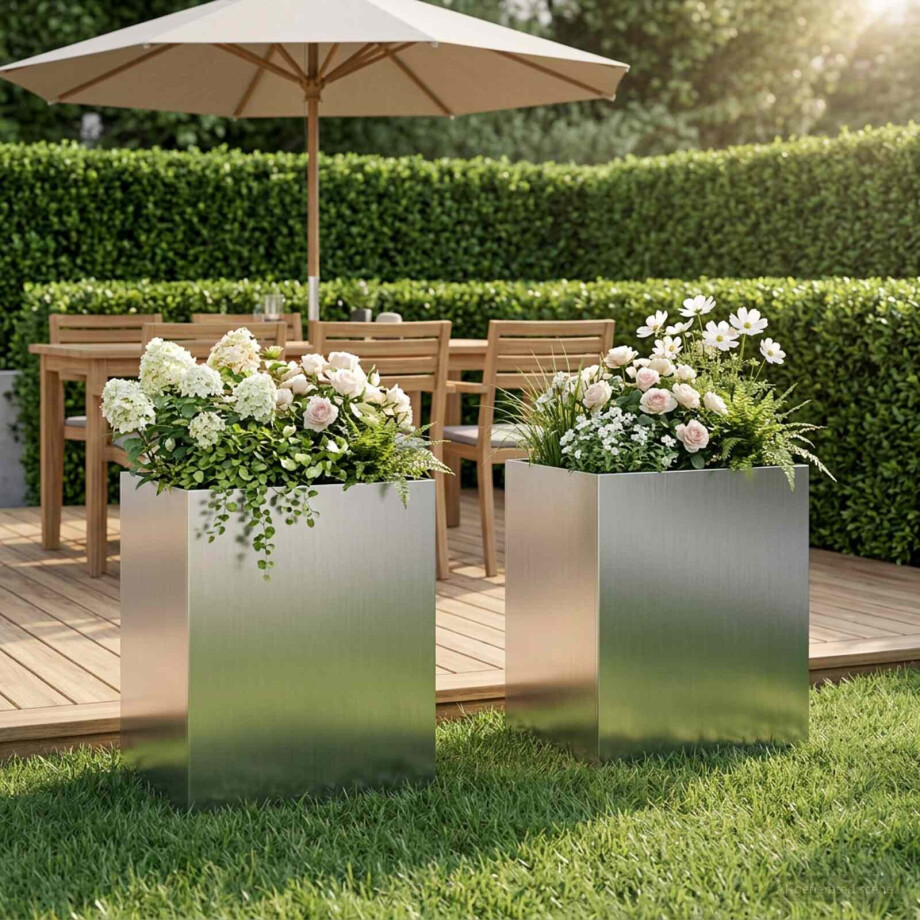 vidaXL Plantenbak 2 st zilver 40 x 30 x 50 cm Gegalvaniseerd staal vidaXL Plantenbak 2 st zilver 40 x 30 x 50 cm Gegalvaniseerd staal afbeelding 1
