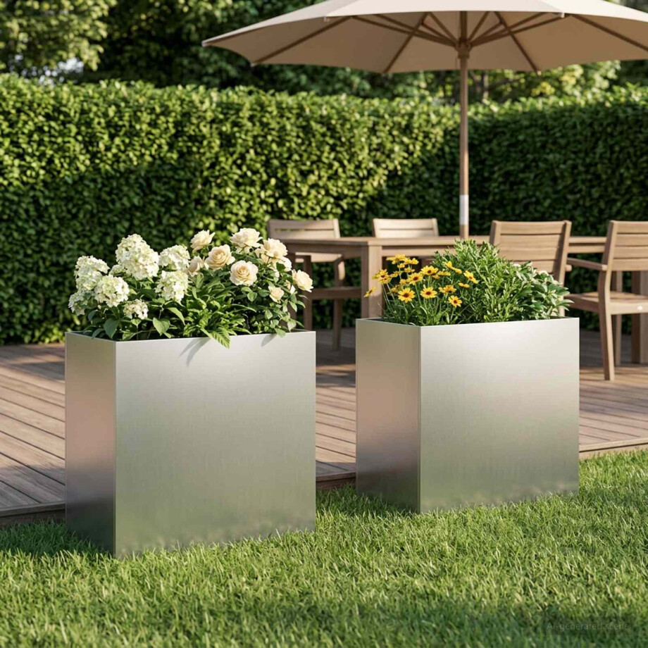 vidaXL Plantenbak 2 st zilver 50 x 30 x 50 cm Gegalvaniseerd staal vidaXL Plantenbak 2 st zilver 50 x 30 x 50 cm Gegalvaniseerd staal afbeelding 1