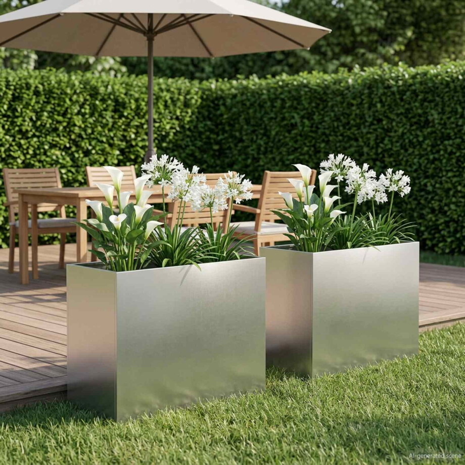 vidaXL Plantenbak 2 st zilver 60 x 30 x 50 cm Roestvrij staal vidaXL Plantenbak 2 st zilver 60 x 30 x 50 cm Roestvrij staal afbeelding 1