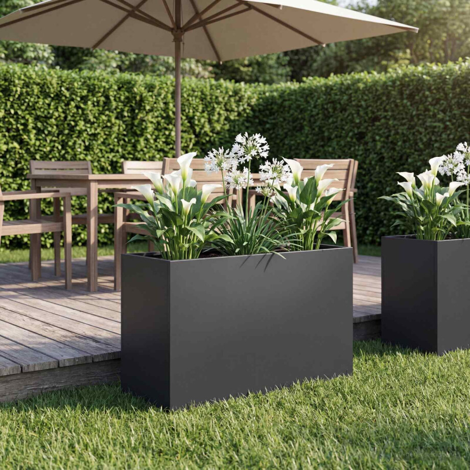 vidaXL Plantenbak Zwart 80 x 30 x 40 cm Koudgewalst staal vidaXL Plantenbak Zwart 80 x 30 x 40 cm Koudgewalst staal afbeelding 1