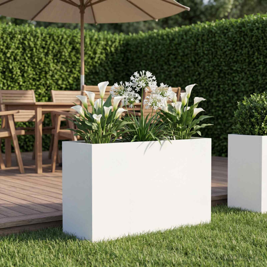 vidaXL Plantenbak Wit 80 x 30 x 50 cm Koudgewalst staal vidaXL Plantenbak Wit 80 x 30 x 50 cm Koudgewalst staal afbeelding 1
