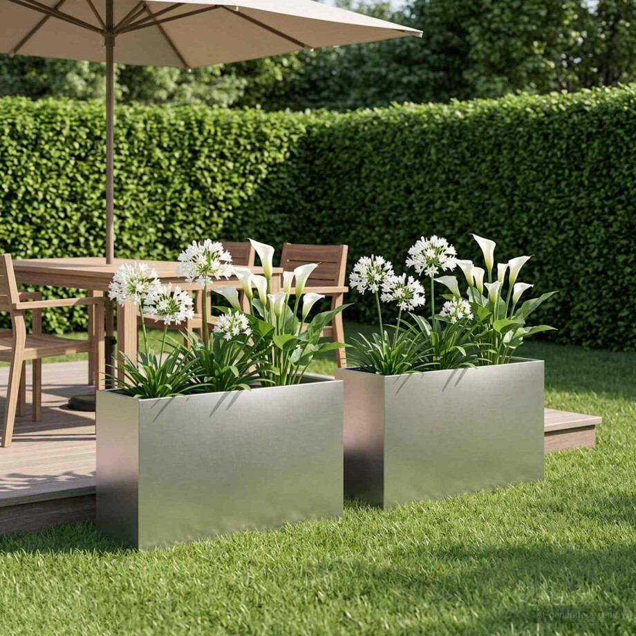 vidaXL Plantenbak 2 st zilver 80 x 30 x 50 cm Roestvrij staal vidaXL Plantenbak 2 st zilver 80 x 30 x 50 cm Roestvrij staal afbeelding 1