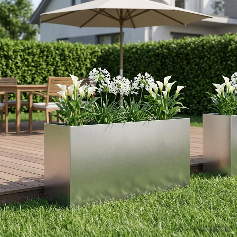 vidaXL Plantenbak zilver 100 x 30 x 50 cm Roestvrij staal vidaXL Plantenbak zilver 100 x 30 x 50 cm Roestvrij staal afbeelding 1