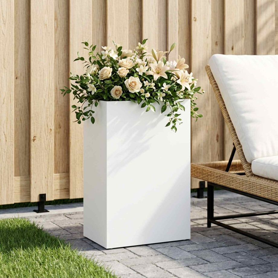 vidaXL Plantenbak Wit 50 x 40 x 75 cm Koudgewalst staal vidaXL Plantenbak Wit 50 x 40 x 75 cm Koudgewalst staal afbeelding 1