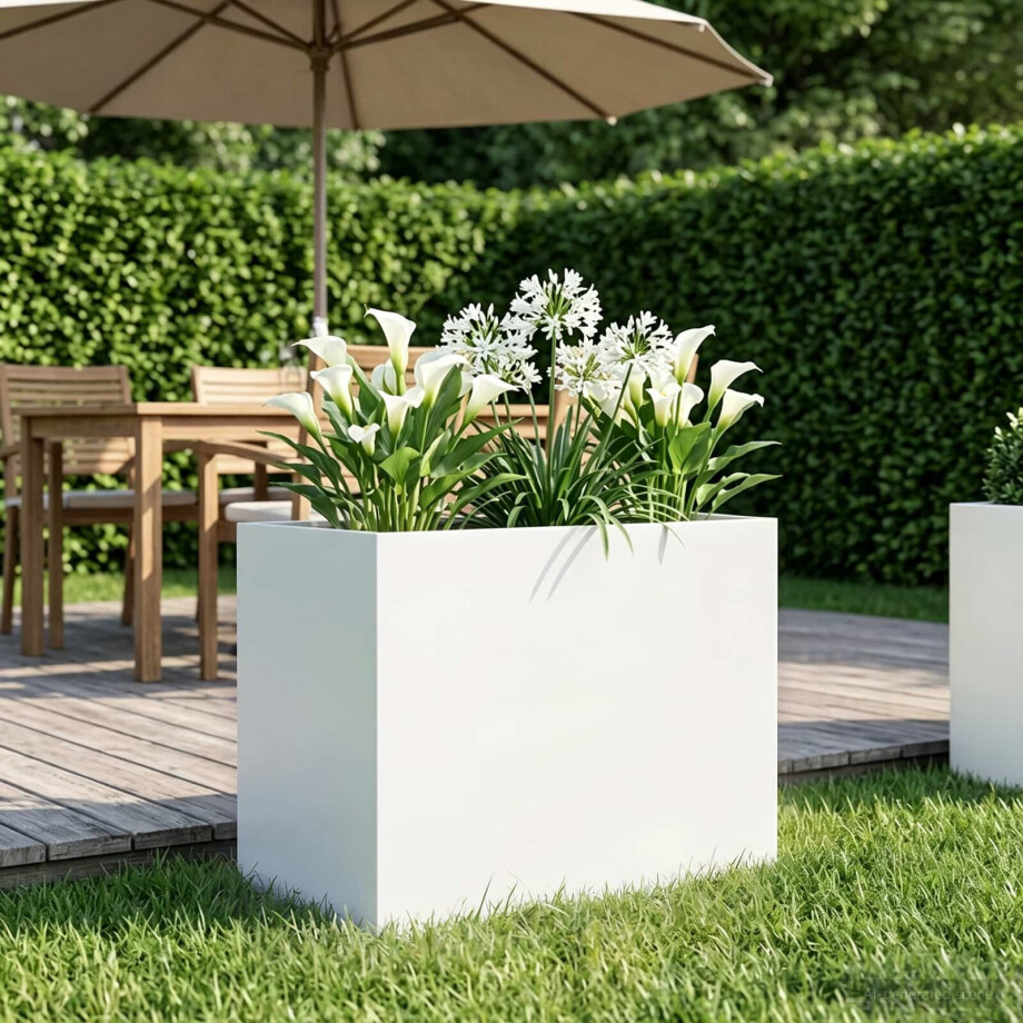 vidaXL Plantenbak Wit 60 x 40 x 50 cm Koudgewalst staal vidaXL Plantenbak Wit 60 x 40 x 50 cm Koudgewalst staal afbeelding 1