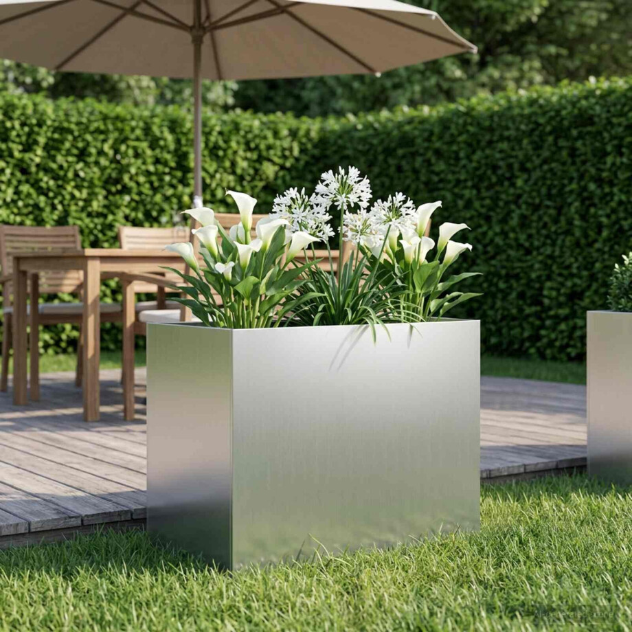 vidaXL Plantenbak zilver 60 x 40 x 50 cm Gegalvaniseerd staal afbeelding 1
