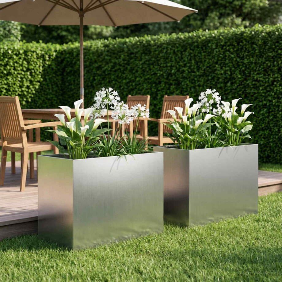 vidaXL Plantenbak 2 st zilver 60 x 40 x 50 cm Gegalvaniseerd staal vidaXL Plantenbak 2 st zilver 60 x 40 x 50 cm Gegalvaniseerd staal afbeelding 1