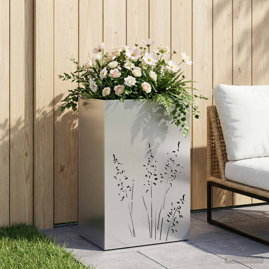 vidaXL Plantenbak zilver 50 x 30 x 75 cm Roestvrij staal vidaXL Plantenbak zilver 50 x 30 x 75 cm Roestvrij staal afbeelding 1