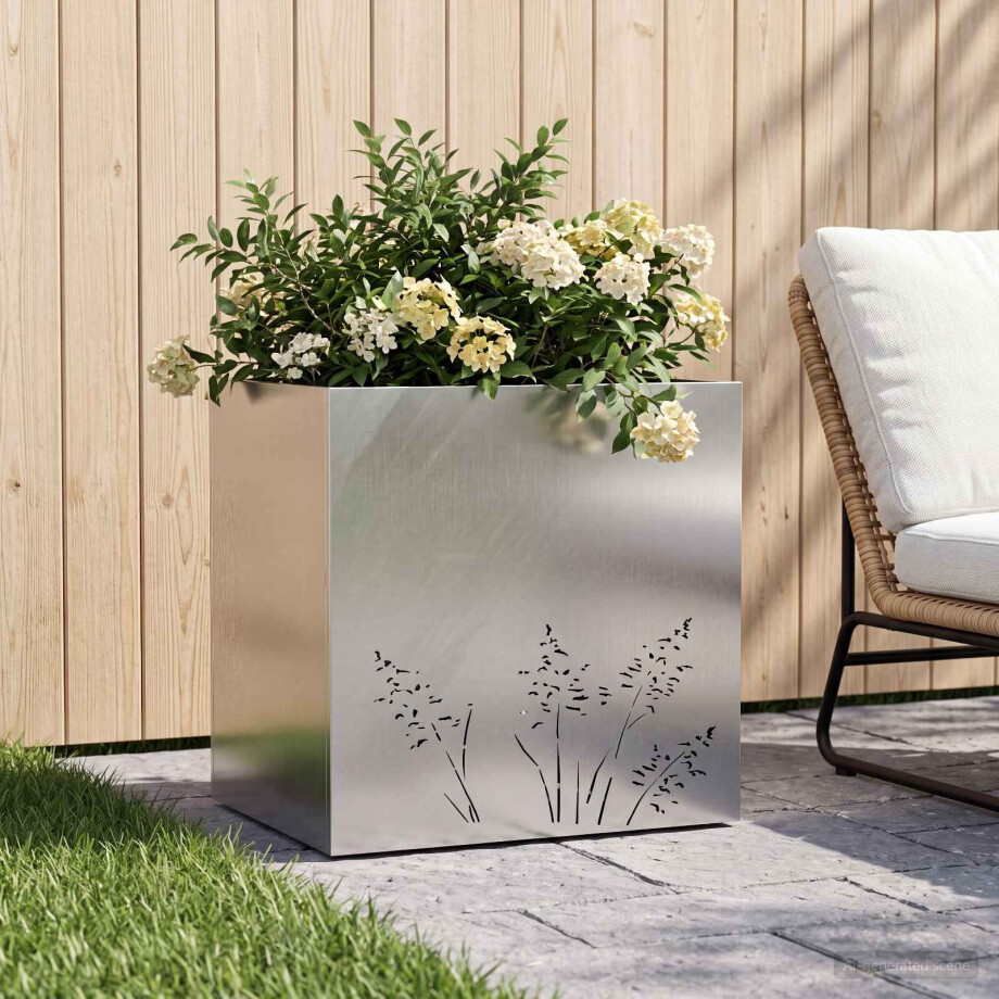 vidaXL Plantenbak zilver 50 x 30 x 49 cm Roestvrij staal vidaXL Plantenbak zilver 50 x 30 x 49 cm Roestvrij staal afbeelding 1