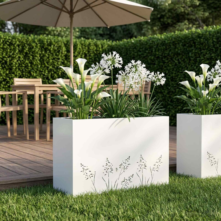 vidaXL Plantenbak Wit 80 x 20 x 49 cm Koudgewalst staal vidaXL Plantenbak Wit 80 x 20 x 49 cm Koudgewalst staal afbeelding 1