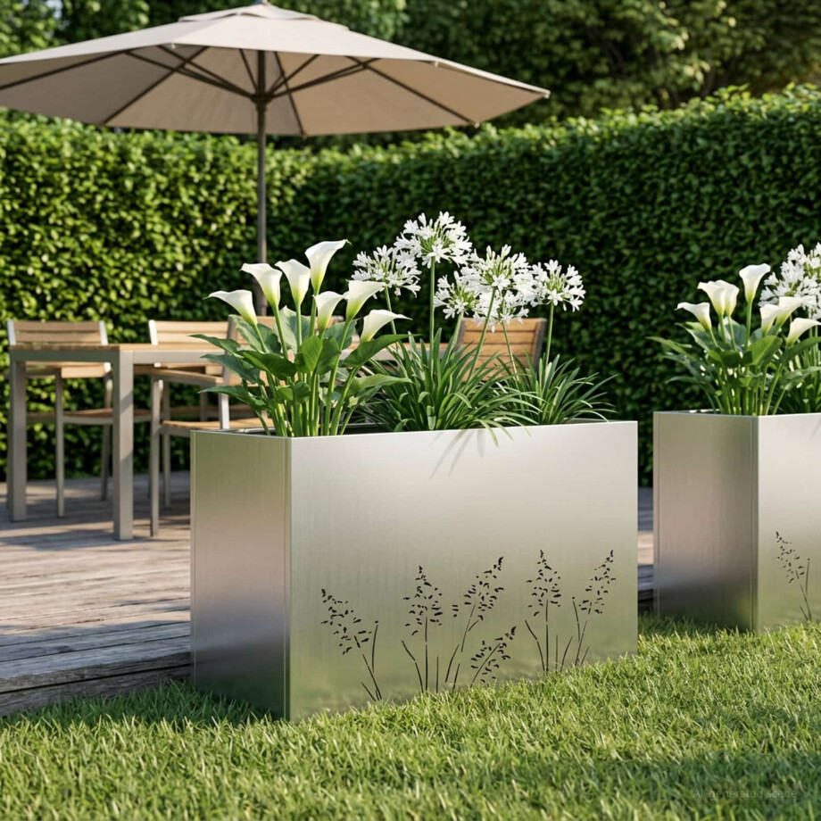 vidaXL Plantenbak zilver 80 x 20 x 49 cm Roestvrij staal vidaXL Plantenbak zilver 80 x 20 x 49 cm Roestvrij staal afbeelding 1