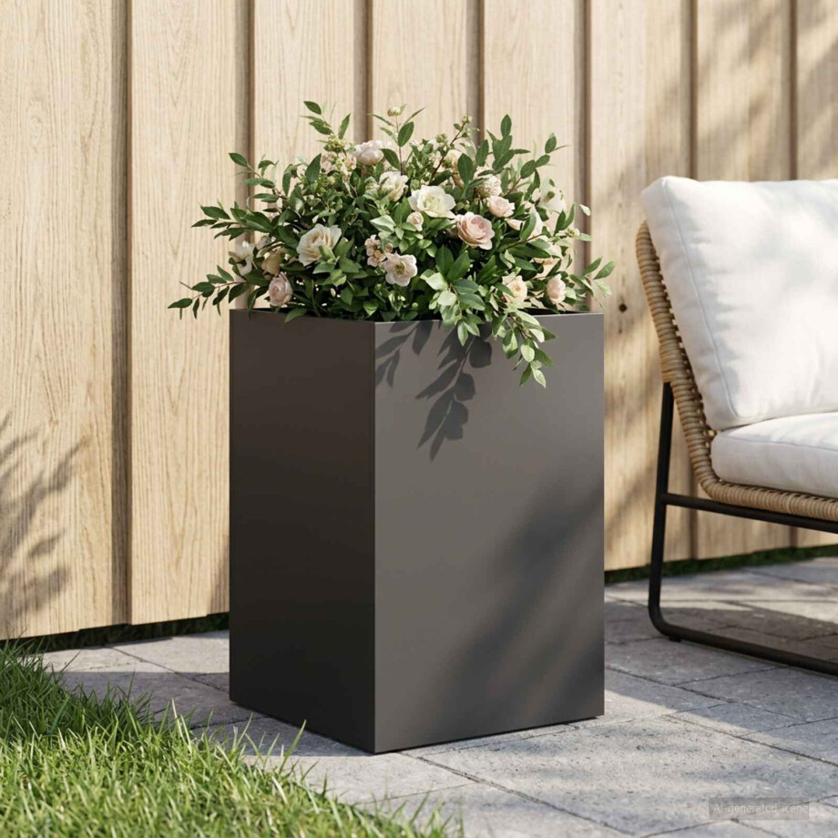 vidaXL Plantenbak Zwart 40 x 40 x 60 cm Koudgewalst staal vidaXL Plantenbak Zwart 40 x 40 x 60 cm Koudgewalst staal afbeelding 1