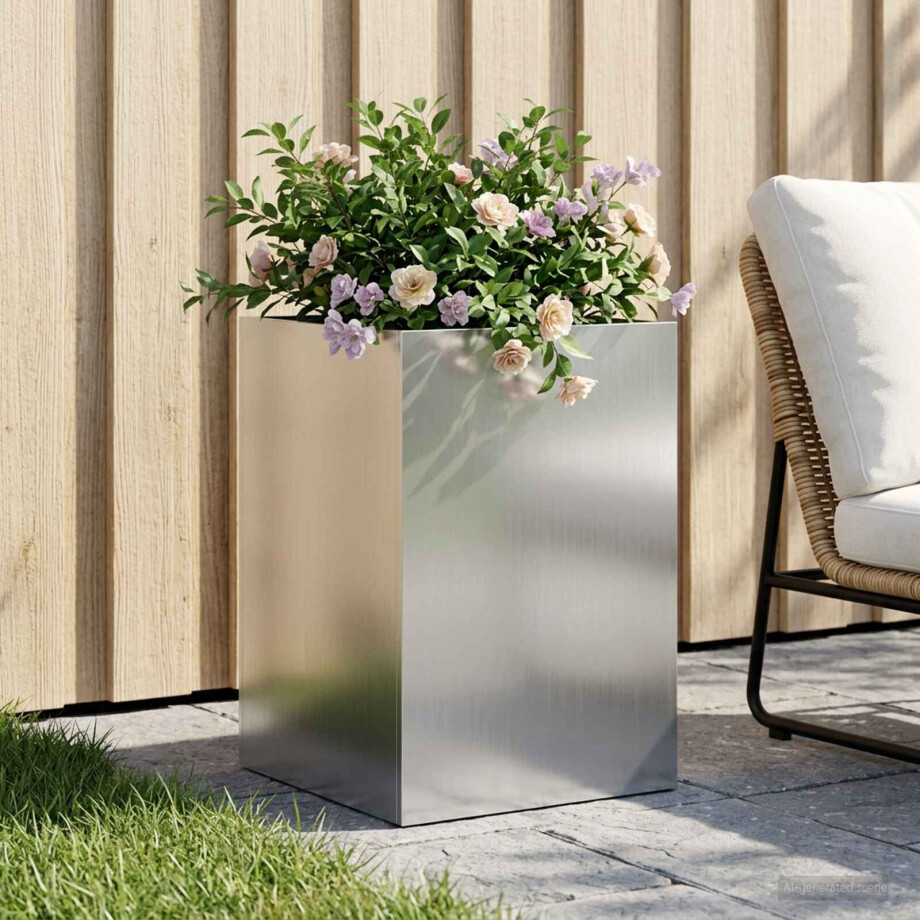 vidaXL Plantenbak zilver 40 x 40 x 60 cm Gegalvaniseerd staal vidaXL Plantenbak zilver 40 x 40 x 60 cm Gegalvaniseerd staal afbeelding 1