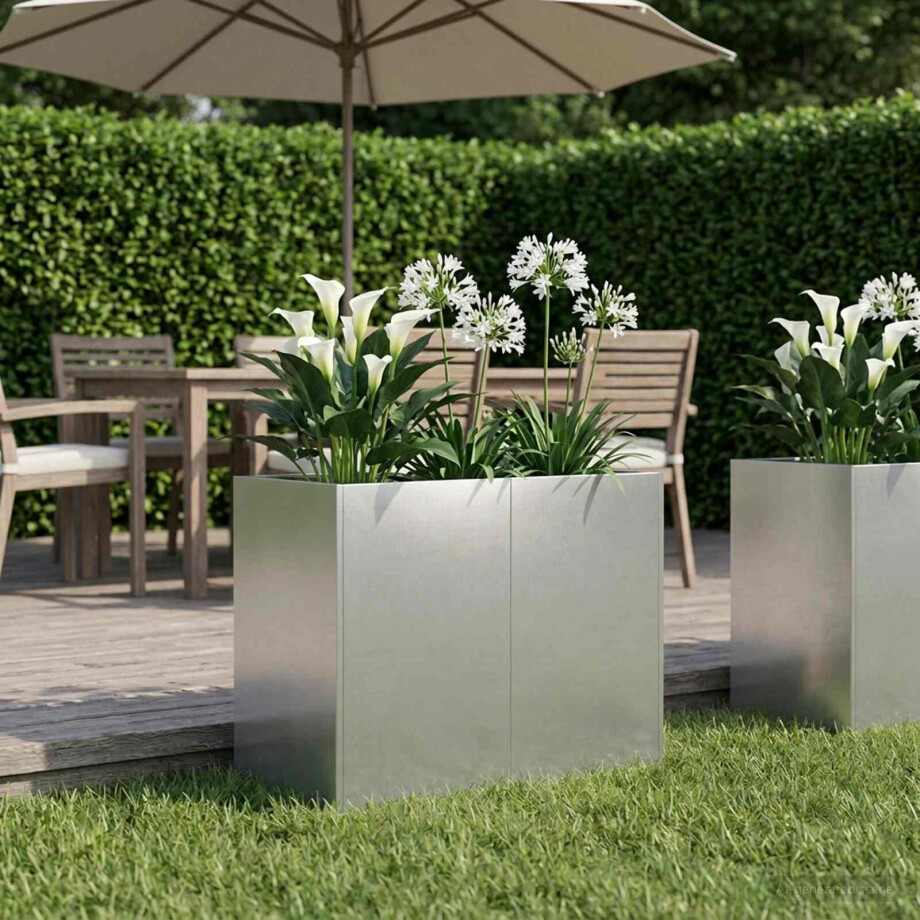 vidaXL Plantenbak zilver 80 x 40 x 60 cm Roestvrij staal vidaXL Plantenbak zilver 80 x 40 x 60 cm Roestvrij staal afbeelding 1