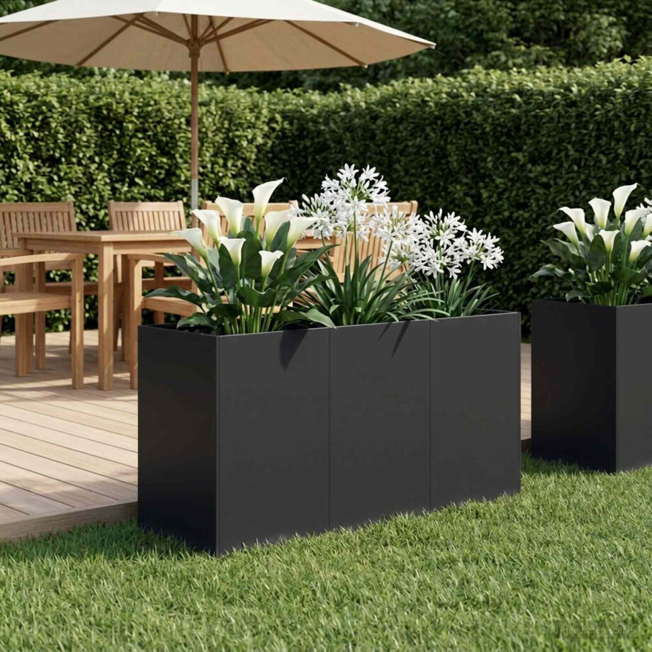 vidaXL Plantenbak Zwart 120 x 40 x 60 cm Koudgewalst staal vidaXL Plantenbak Zwart 120 x 40 x 60 cm Koudgewalst staal afbeelding 1