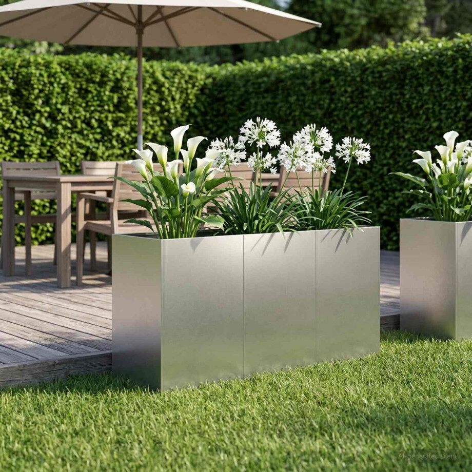 vidaXL Plantenbak zilver 120 x 40 x 60 cm Roestvrij staal vidaXL Plantenbak zilver 120 x 40 x 60 cm Roestvrij staal afbeelding 1