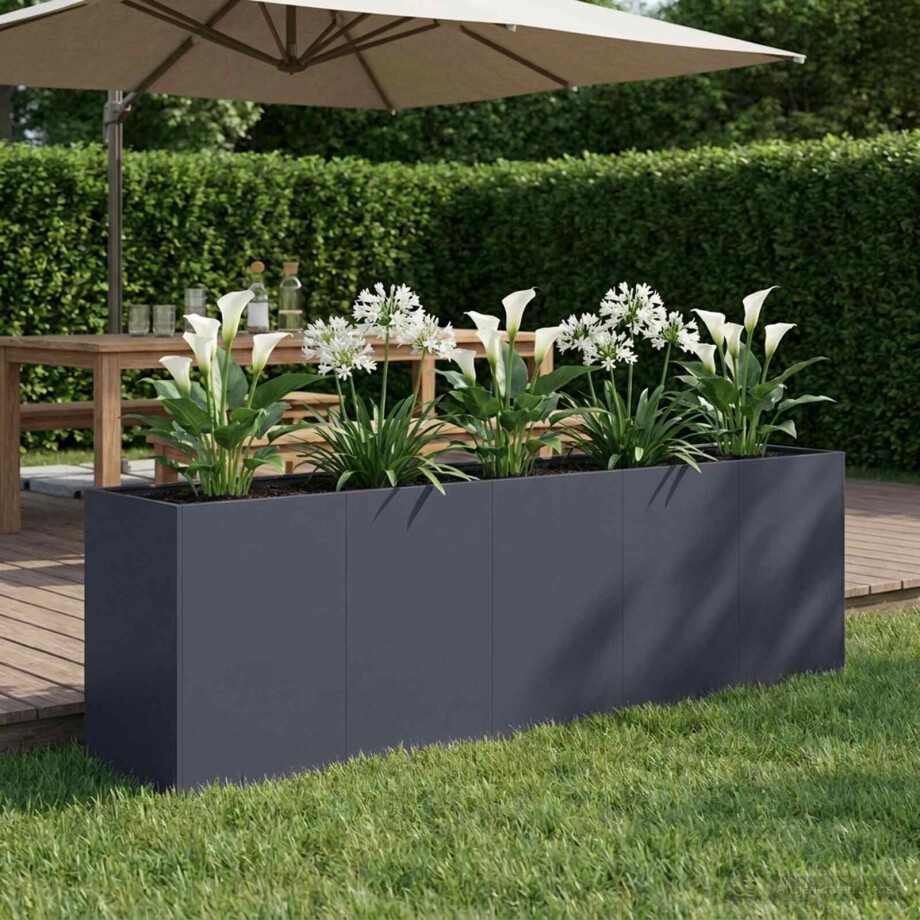 vidaXL Plantenbak Antraciet 200 x 40 x 60 cm Koudgewalst staal afbeelding 1
