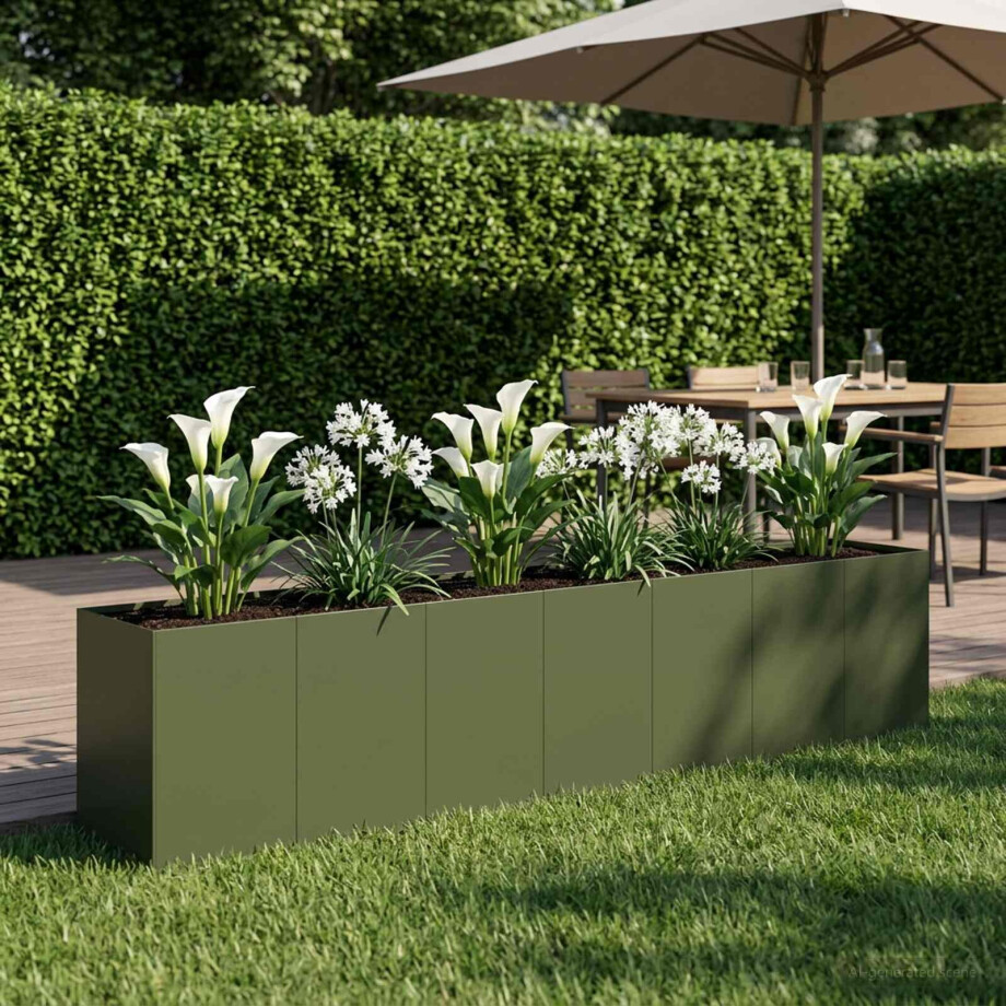 vidaXL Plantenbak Olijfgroen 280 x 40 x 60 cm Koudgewalst staal afbeelding 1
