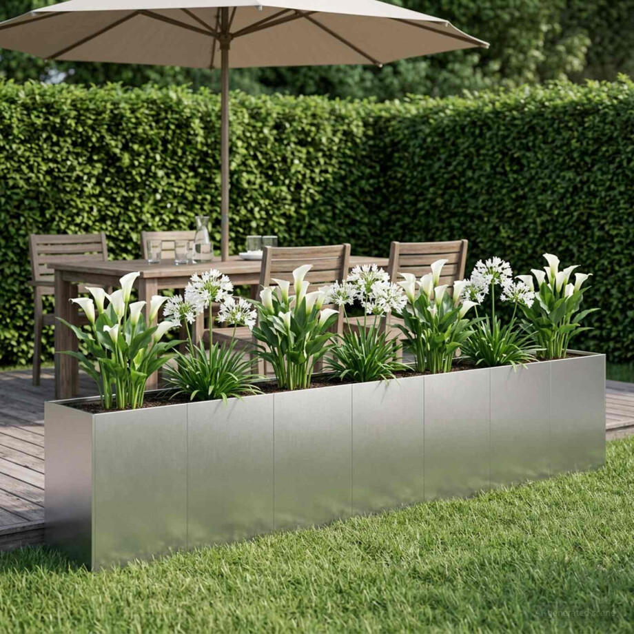 vidaXL Plantenbak zilver 280 x 40 x 60 cm Roestvrij staal vidaXL Plantenbak zilver 280 x 40 x 60 cm Roestvrij staal afbeelding 1