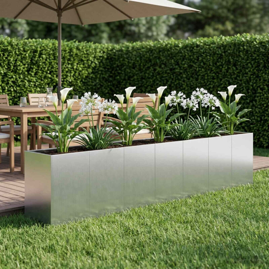vidaXL Plantenbak zilver 280 x 40 x 60 cm Gegalvaniseerd staal vidaXL Plantenbak zilver 280 x 40 x 60 cm Gegalvaniseerd staal afbeelding 1