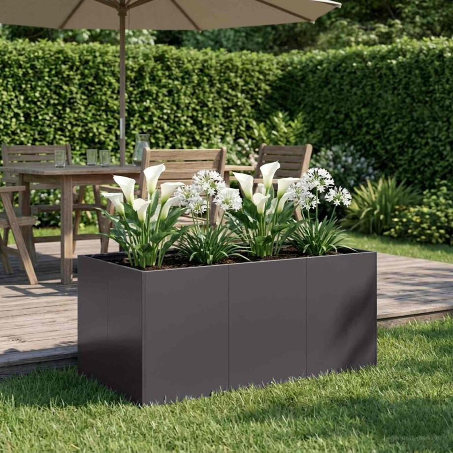 vidaXL Plantenbak Zwart 120 x 80 x 60 cm Koudgewalst staal vidaXL Plantenbak Zwart 120 x 80 x 60 cm Koudgewalst staal afbeelding 1