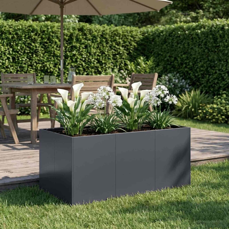 vidaXL Plantenbak Antraciet 120 x 80 x 60 cm Koudgewalst staal afbeelding 1