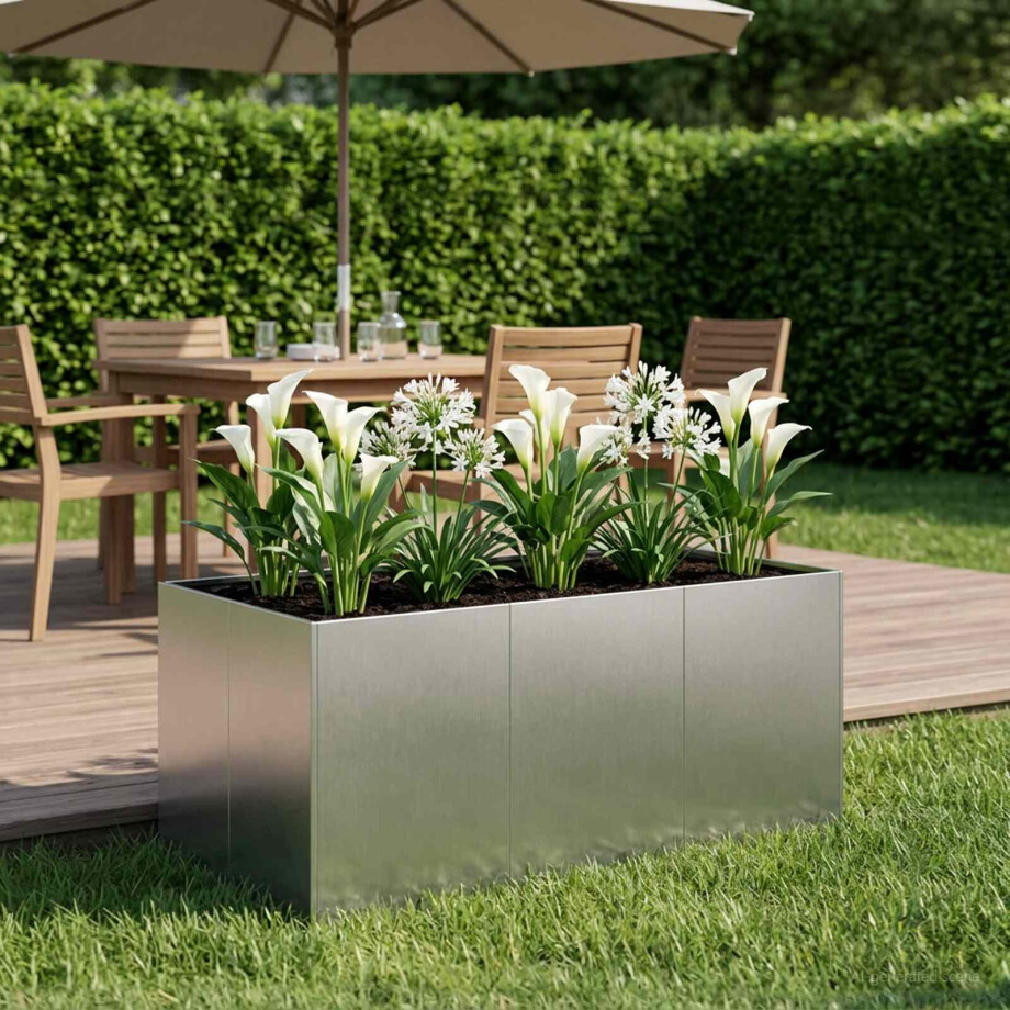 vidaXL Plantenbak zilver 120 x 80 x 60 cm Roestvrij staal vidaXL Plantenbak zilver 120 x 80 x 60 cm Roestvrij staal afbeelding 1