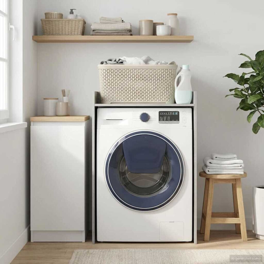 vidaXL Wasmachinekast Grijs Sonoma 67,5 x 48 x 97 cm Bewerkt hout afbeelding 1